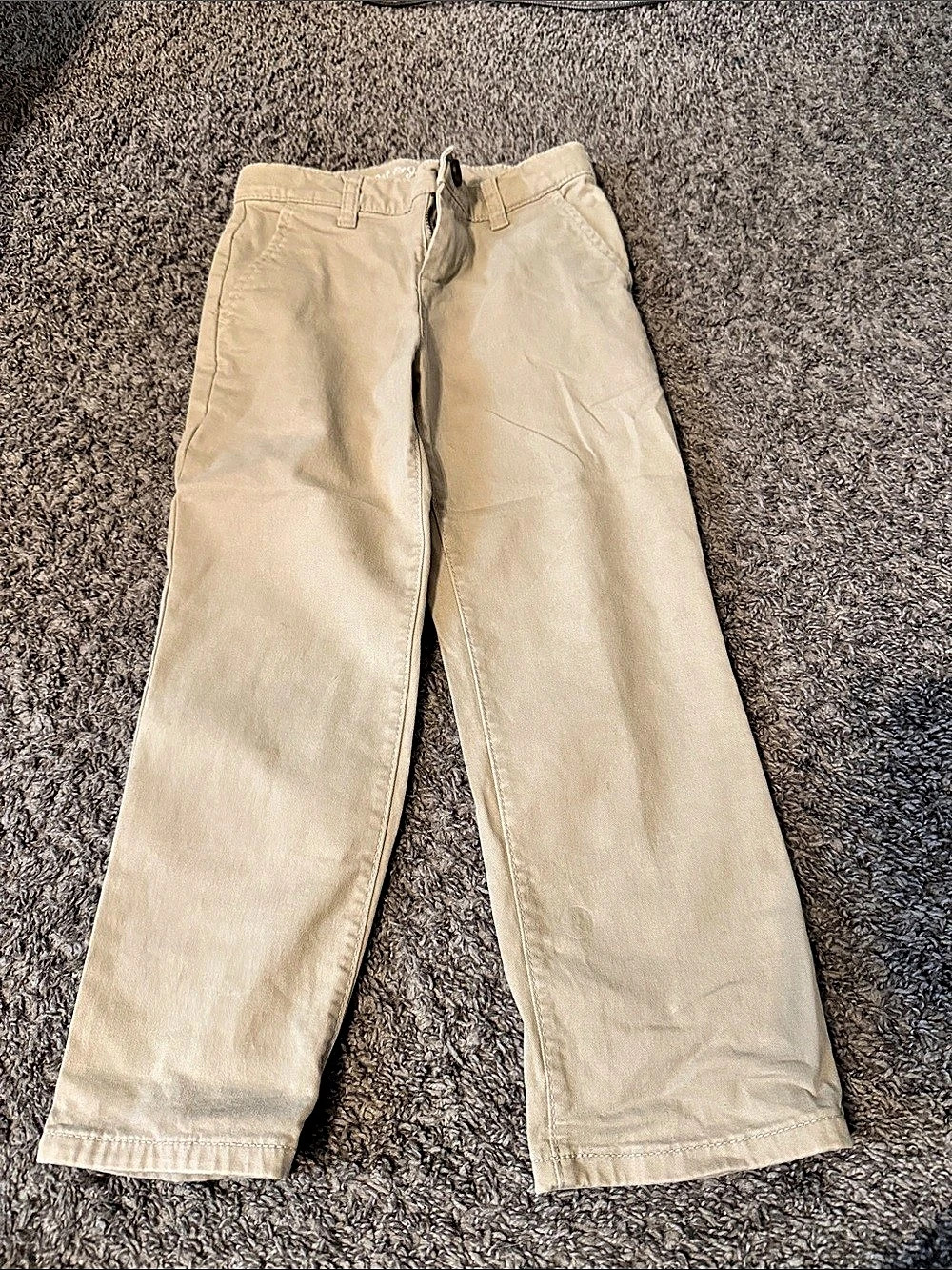 Cat & Jack Boys Straight Fit Uniform Pants Beige Size 6